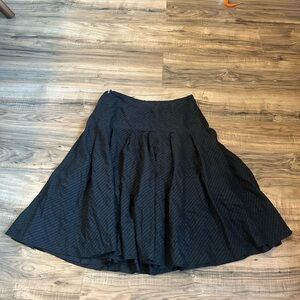 Banana Republic Black Circle Skirt with Subtle Stripe